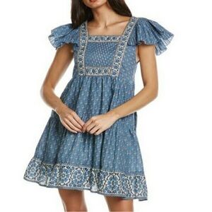 SEA NY | Fernanda Blue Ruffle Dress - Sz. S